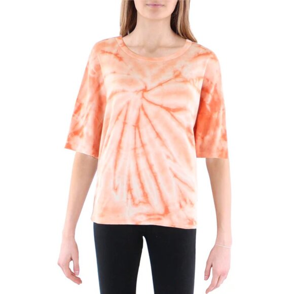 Anthropologie Tops - Medium - ANTHROPOLOGIE MARONIE - Orange Coral Tie Dye Knit T-Shirt NEW